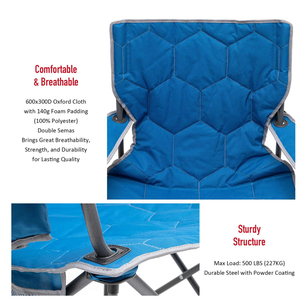 SunnyFeel padded high-back chair in blue providing breathable comfort