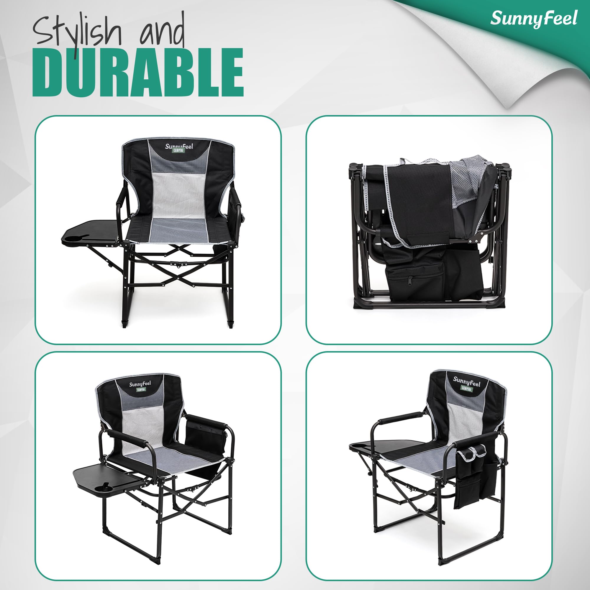 SunnyFeel camping directors chair concert scene demonstrates portable outdoor seating.