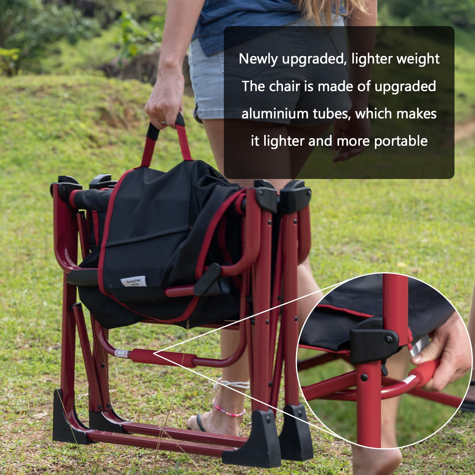 SunnyFeel folding carrying bag shows easy transport and compact storage.