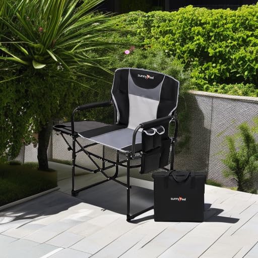 SunnyFeel camping directors chair Oxford cloth fabric offers durability and breathability.