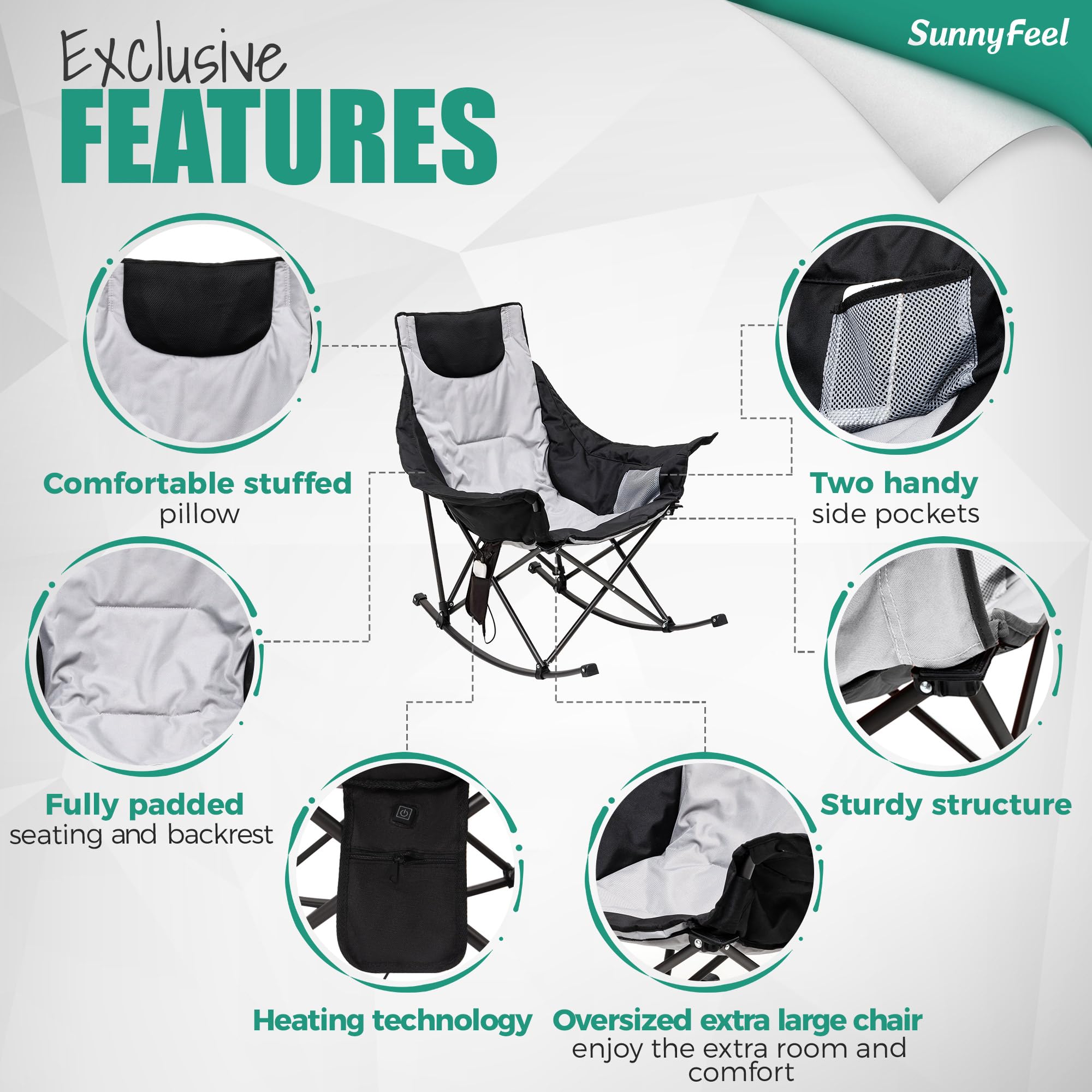SunnyFeel carry bag for heated chair enables effortless transport and storage.