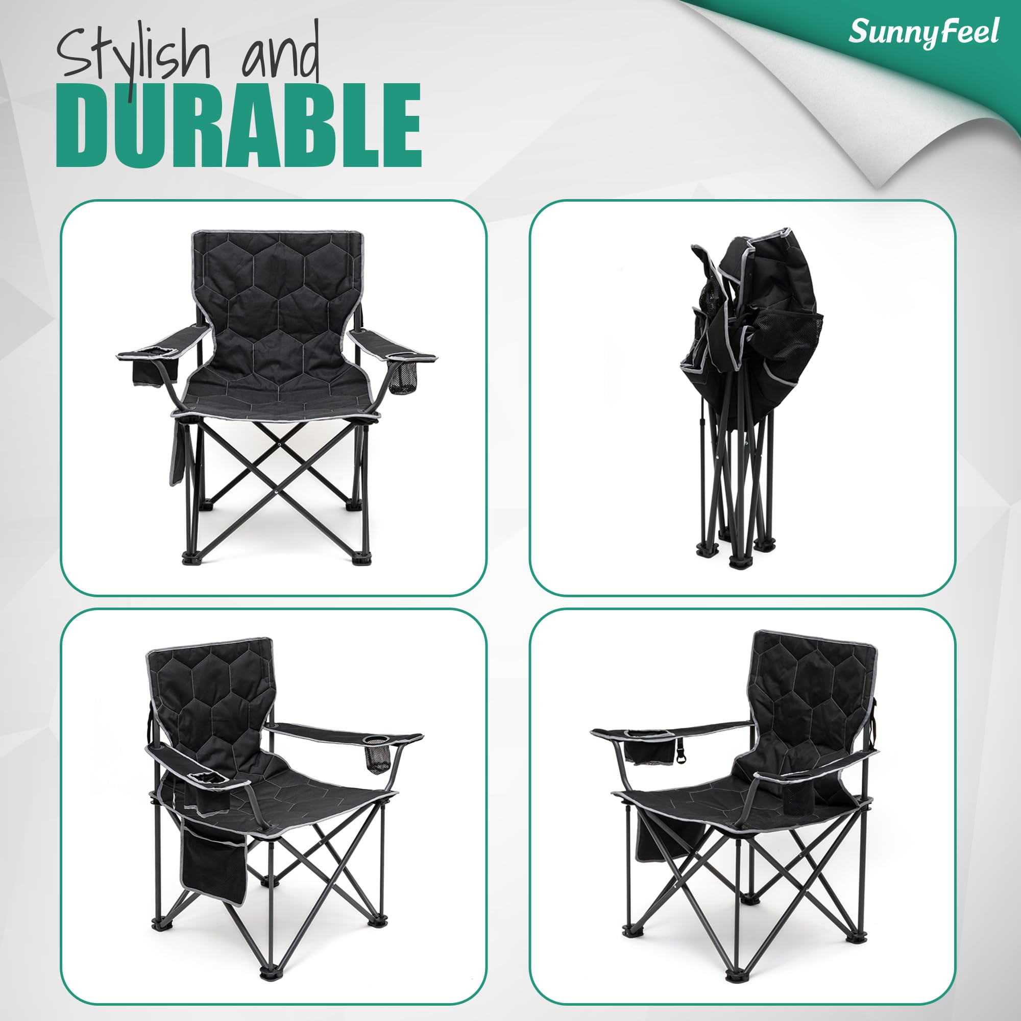 SUNNYFEEL carry bag with shoulder strap makes transporting the chairs easy.