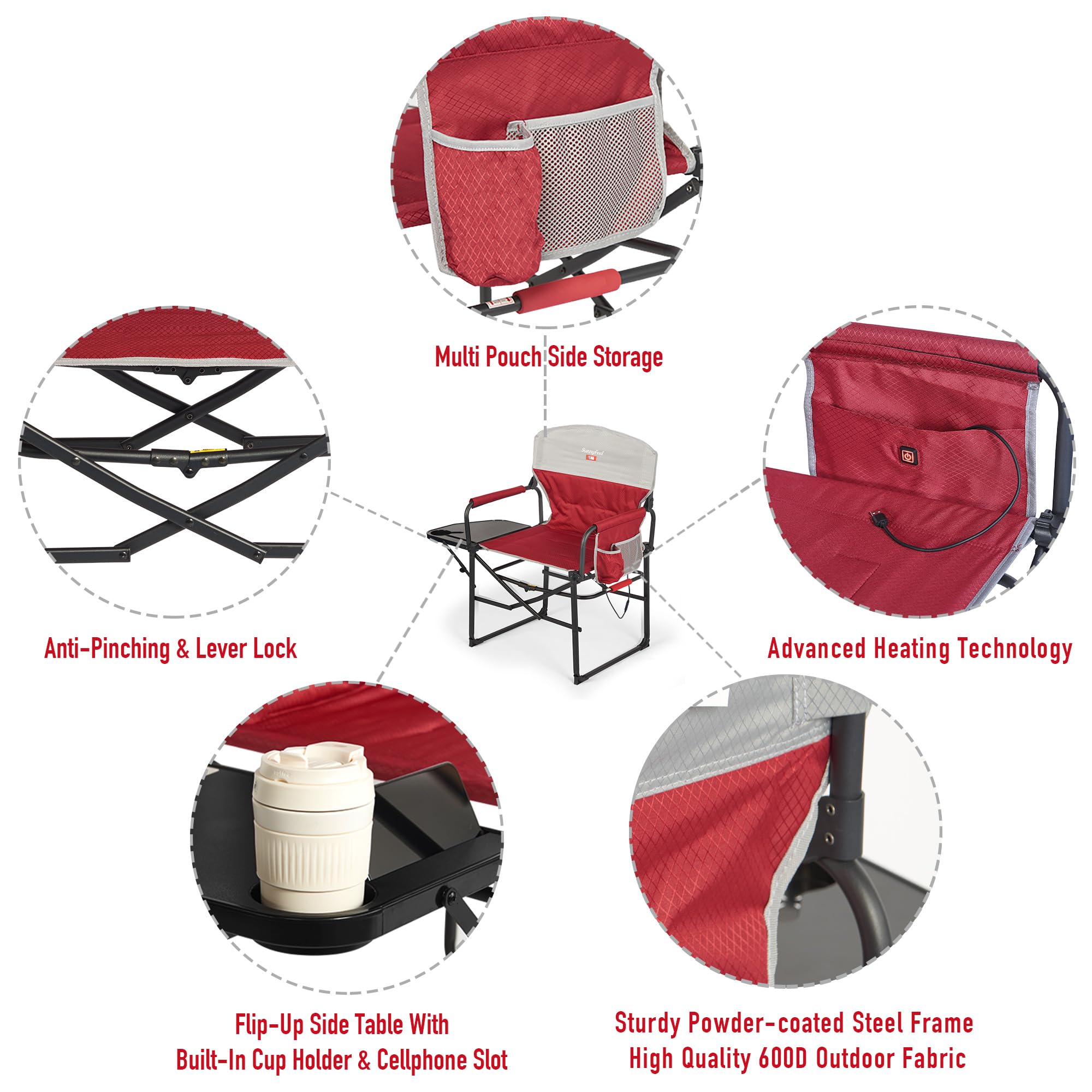 SunnyFeel chair beverage holder helps keep drinks secure while relaxing.