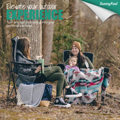 SUNNYFEEL chair with cup holders and bottle opener keeps drinks within reach.