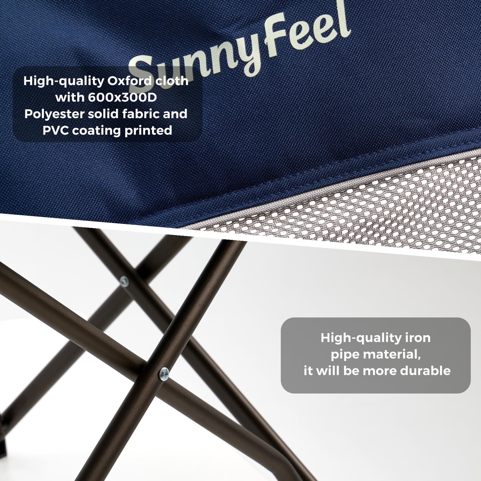 SUNNYFEEL chair ready for camping, lawn, and travel use across outdoor scenes.
