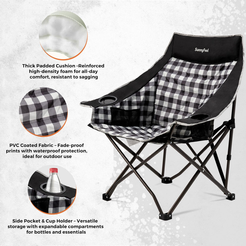 SunnyFeel chair with side pocket and beverage holder enables hands-free enjoyment.