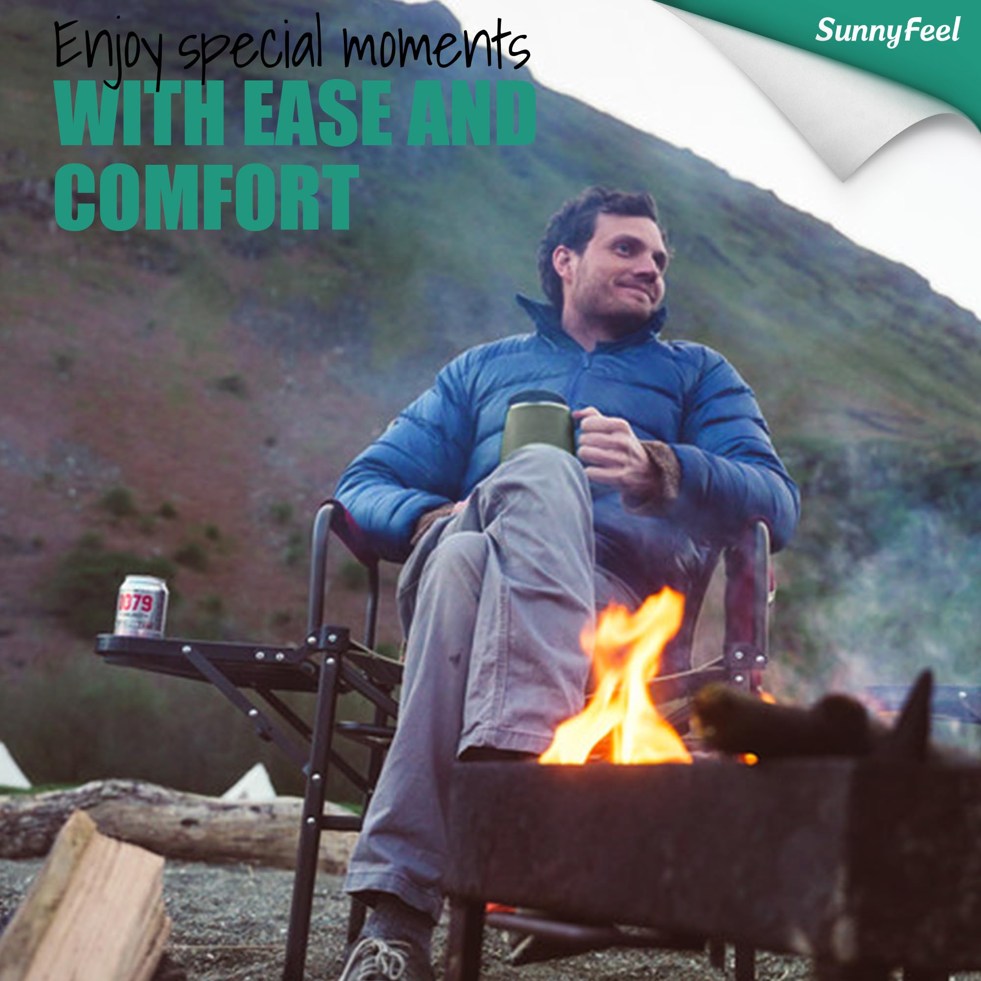 SunnyFeel chair side pocket storage keeps essentials within easy reach.