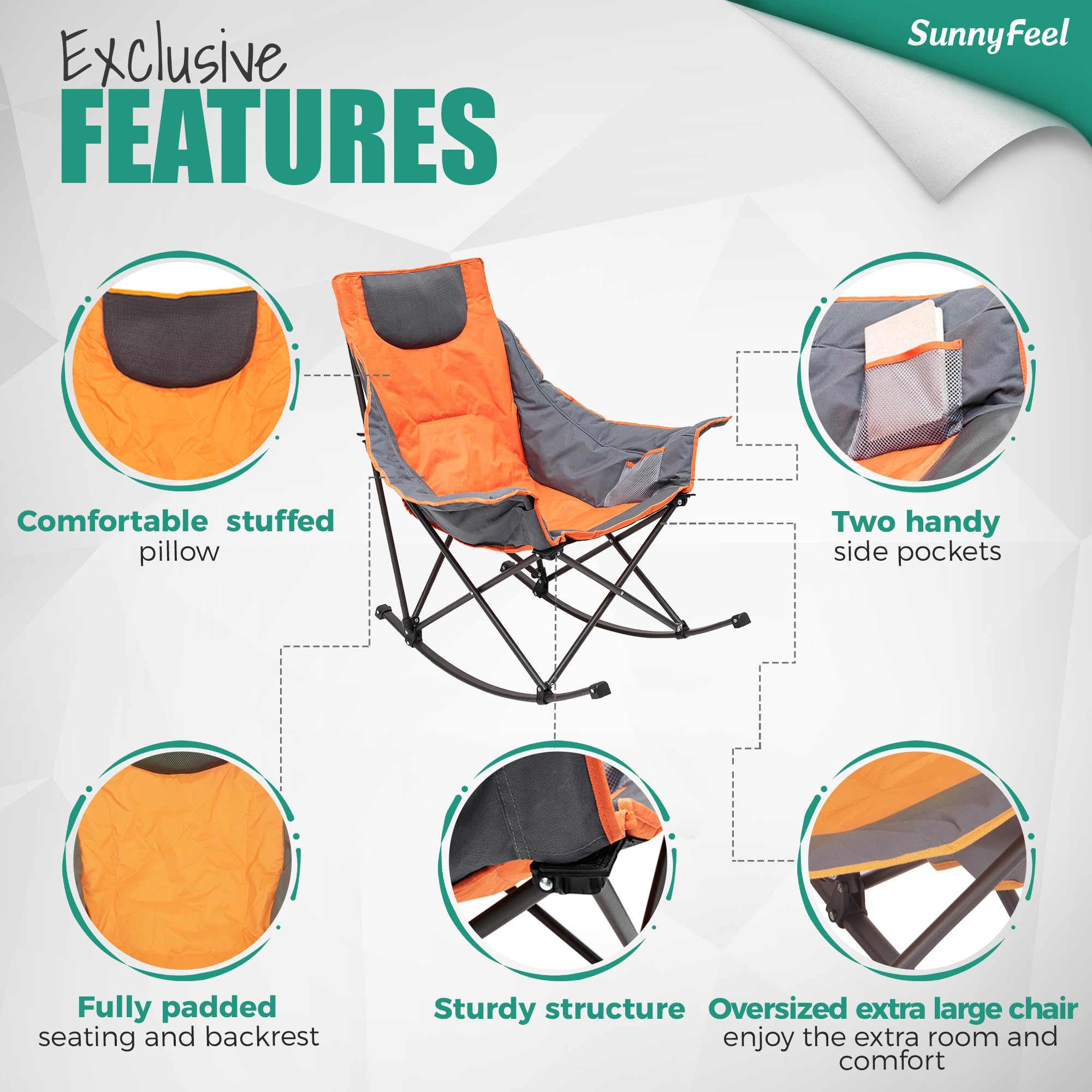 SunnyFeel compact folded size stores easily for travel and small spaces
