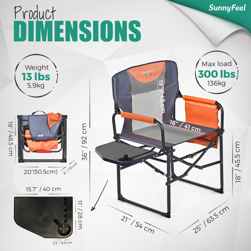 SunnyFeel directors chair beverage holders keep drinks within reach at concerts.