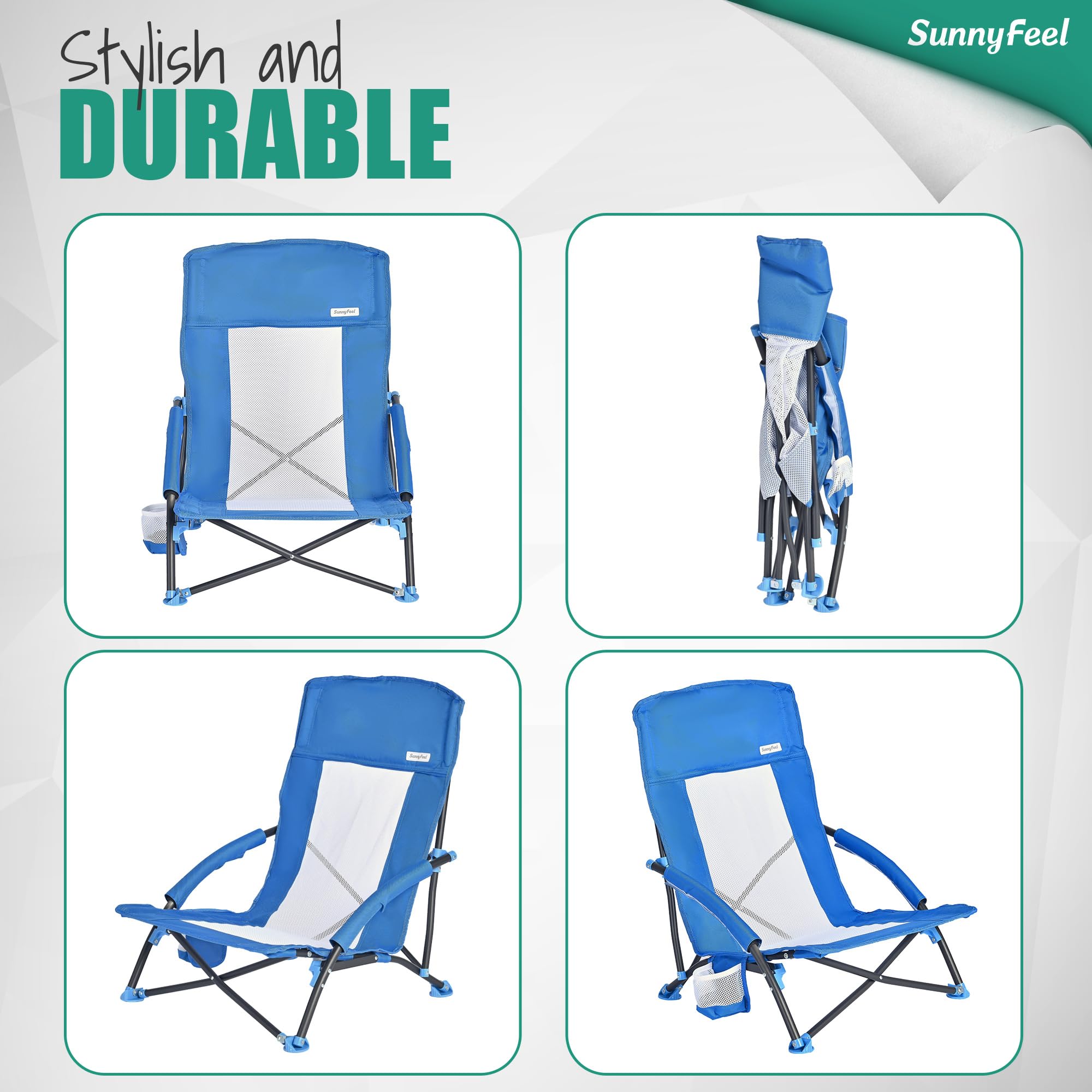 SUNNYFEEL easy-setup design helps you sit quickly at beach or park.
