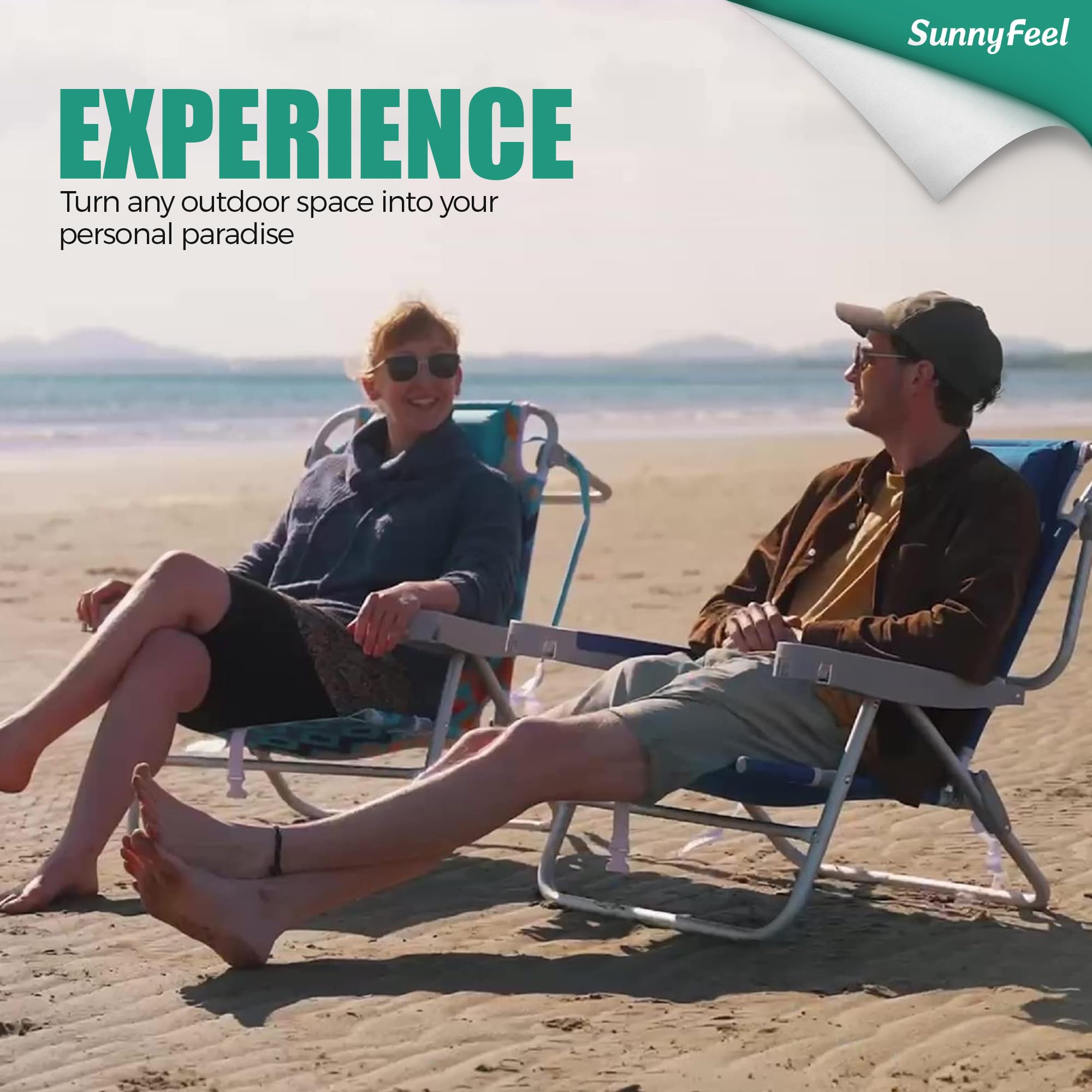 SunnyFeel chair cup and phone holders in action during outdoor use