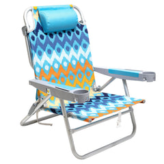 SunnyFeel extra-wide 28-inch low beach chair folded for easy transport and storage.