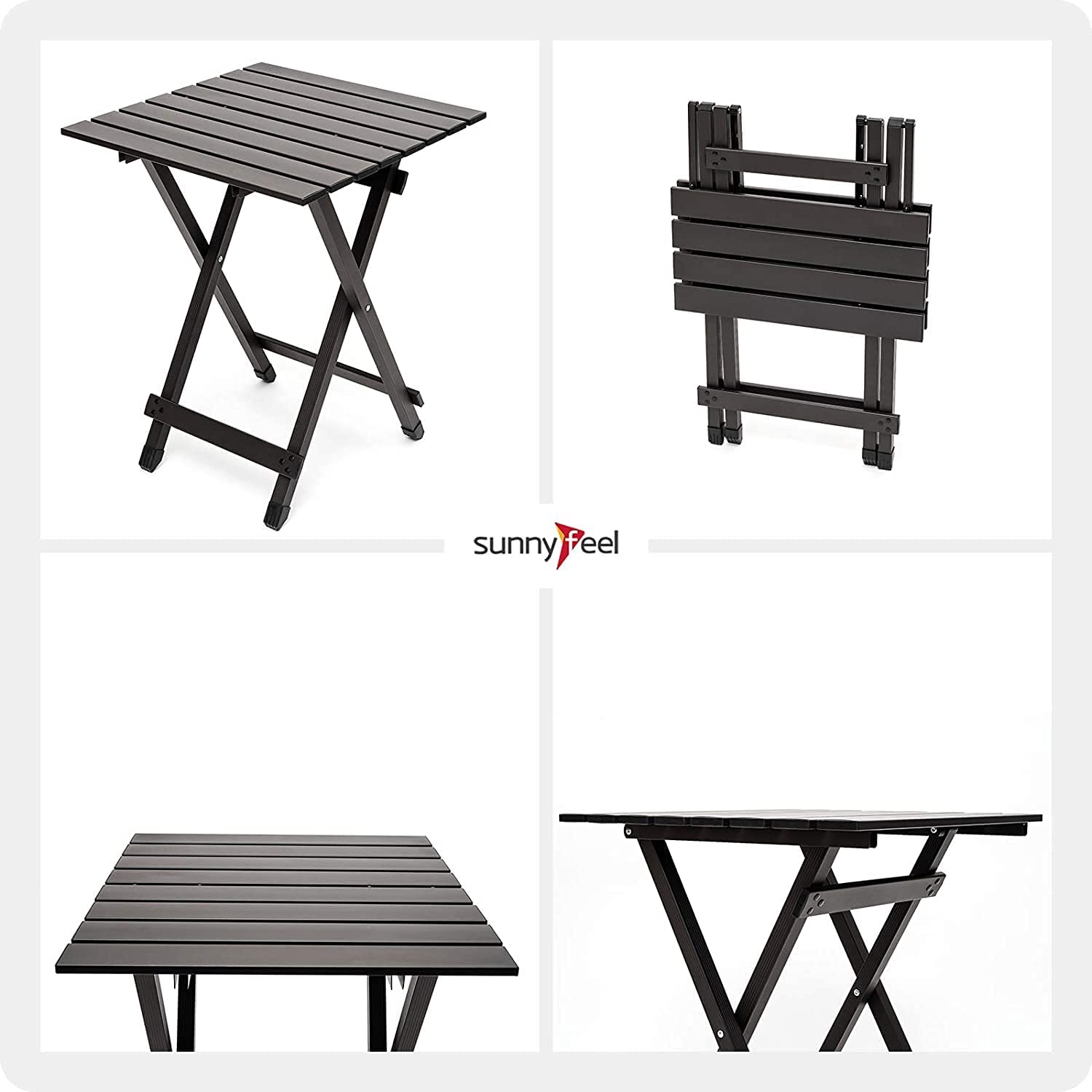 Sunnyfeel foldable table carry-handle, travel-ready for RVing and road trips.
