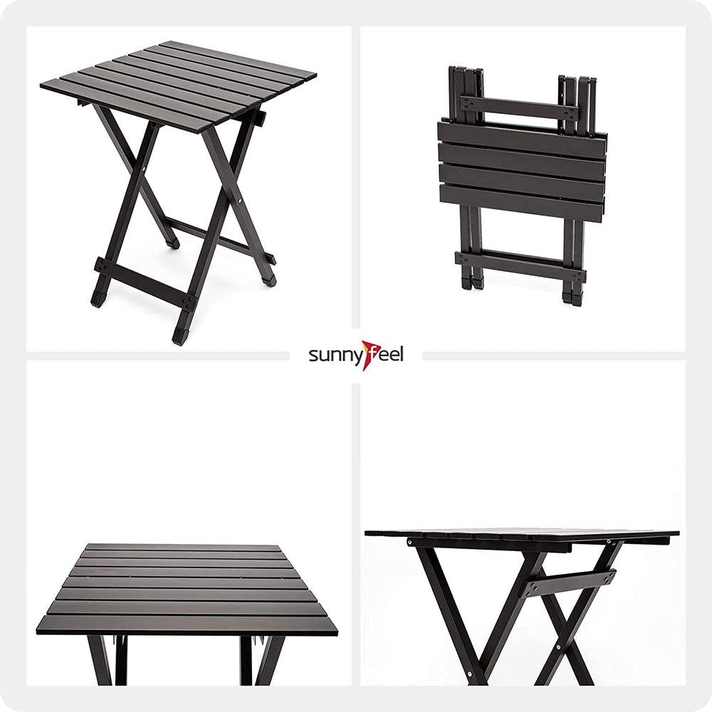 Sunnyfeel foldable table carry-handle, travel-ready for RVing and road trips.