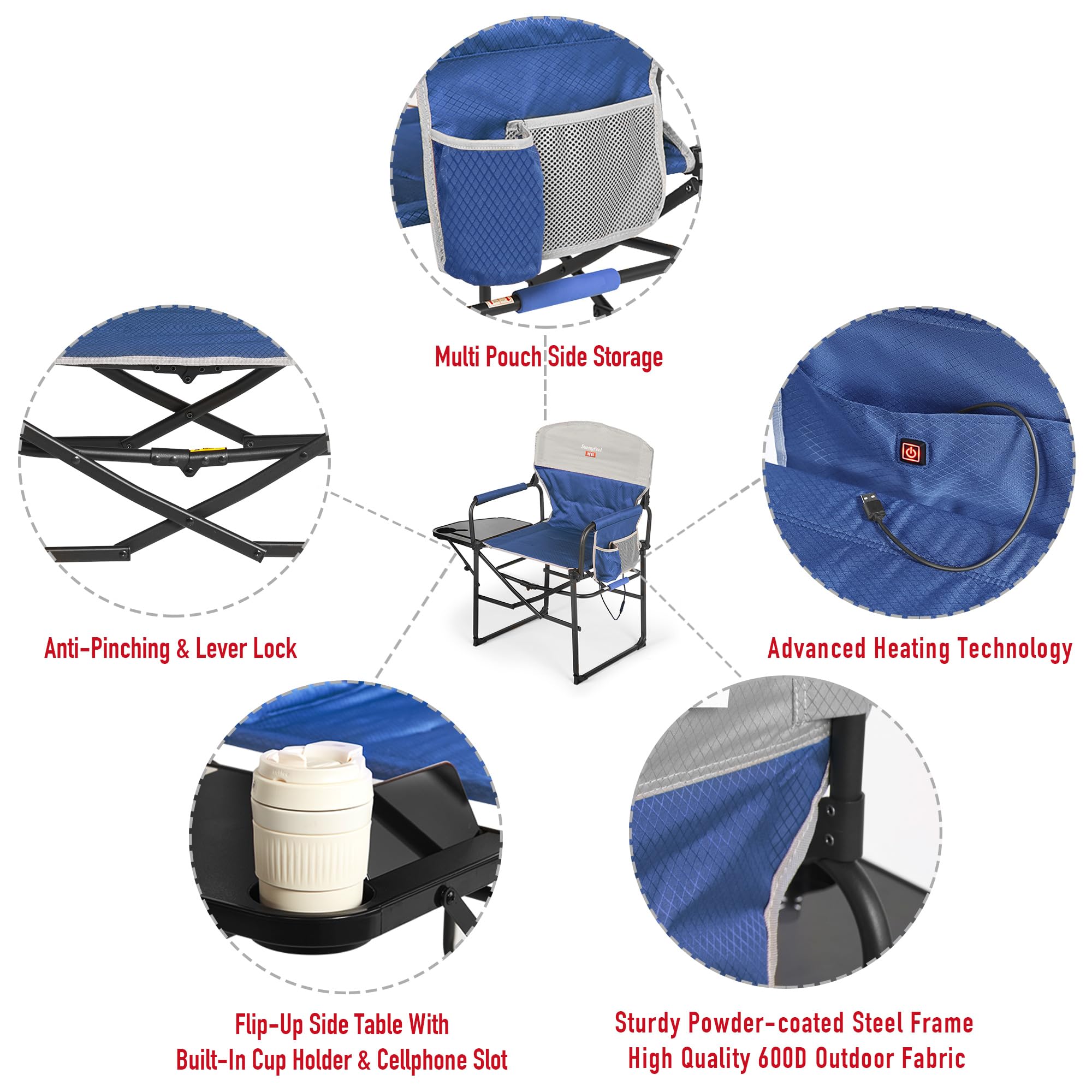 SunnyFeel folded chair compact storage fits easily in car trunks.