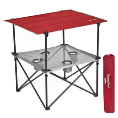 Sunnyfeel folding camping table in carry bag enables easy transport and quick setup.