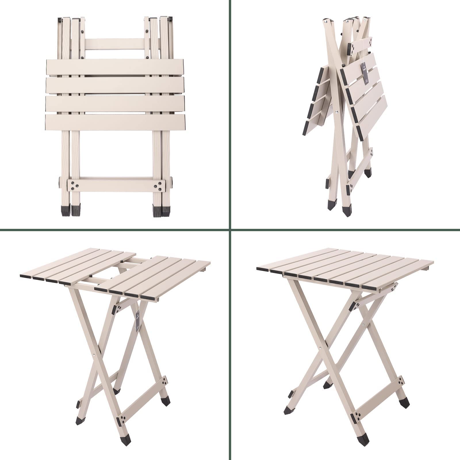 Sunnyfeel folding camping table used as a small laptop-dining surface