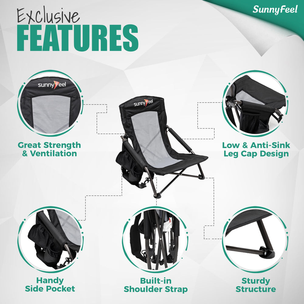 SunnyFeel durable steel frame supports up to 300 lbs for heavy outdoor use
