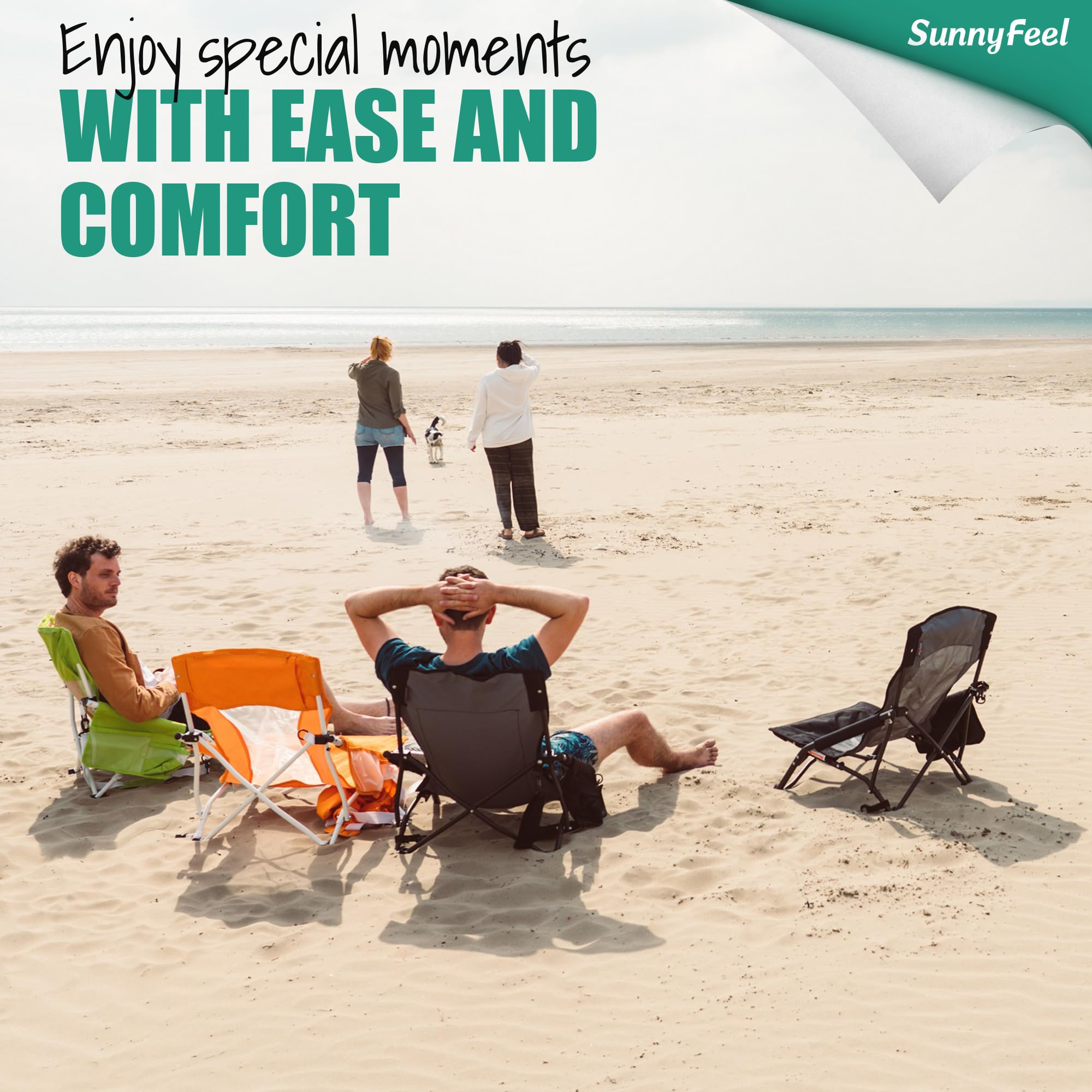 SunnyFeel folding chair with shoulder straps for easy transport on trips