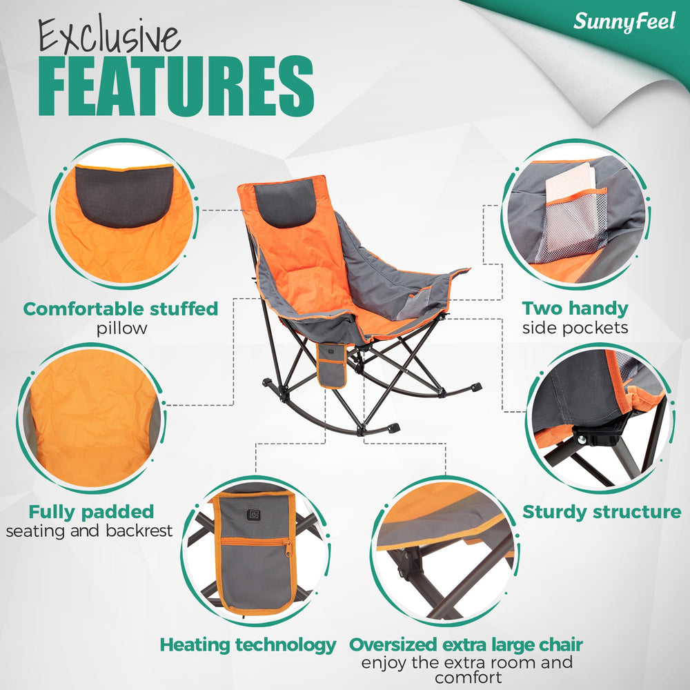 SunnyFeel heated camping chair carry bag included for quick transport
