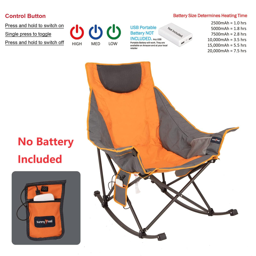 SunnyFeel heated camping chair robust steel frame for durability