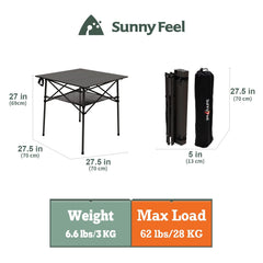 SunnyFeel table with mesh storage keeps drinks and snacks organized