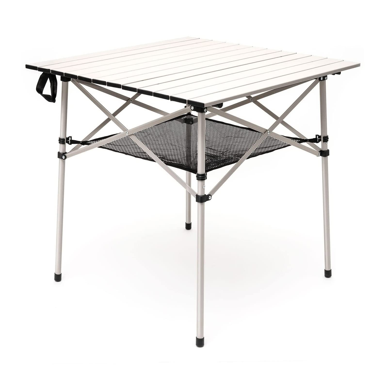 SunnyFeel outdoor folding table top rolled for compact storage, ideal for travel