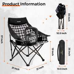 SunnyFeel oversized camping chair supports up to 300 lbs for stable seating.