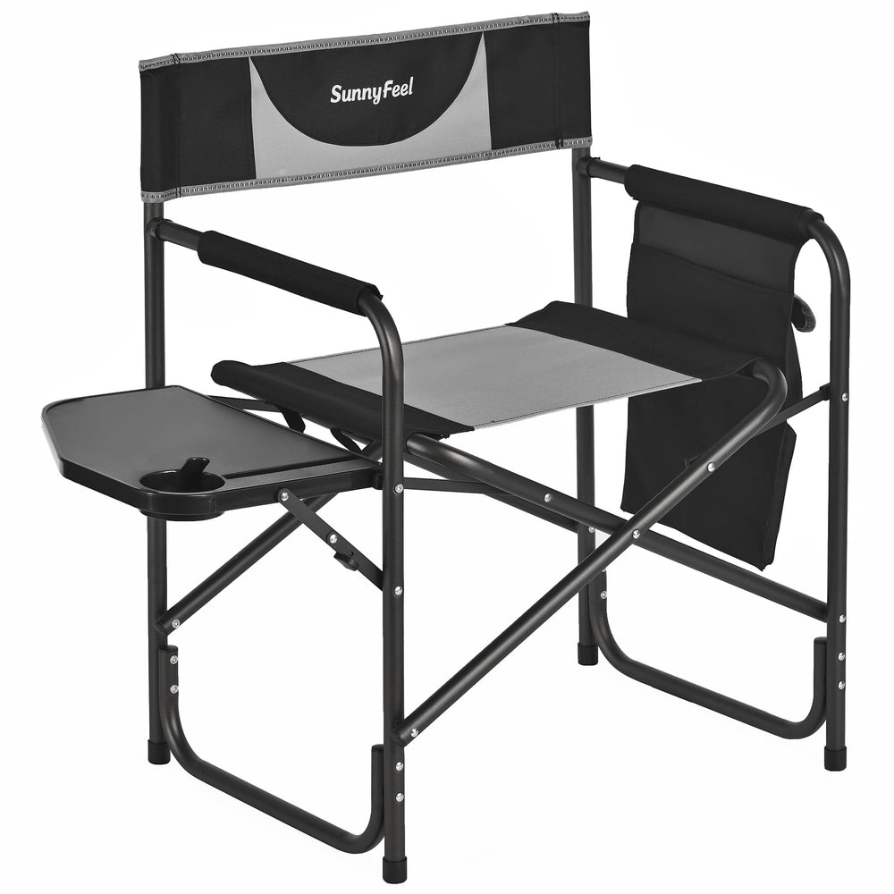 SunnyFeel Oversized Directors Chair open view showing sturdy frame for outdoor seating