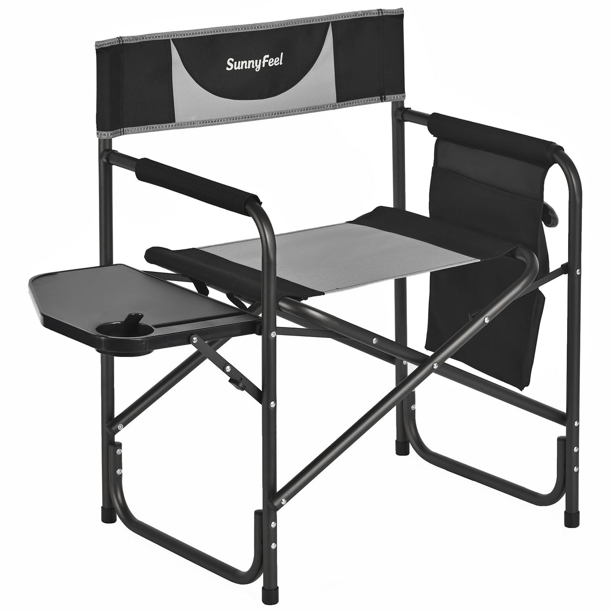 SunnyFeel Oversized Directors Chair open view showing sturdy frame for outdoor seating