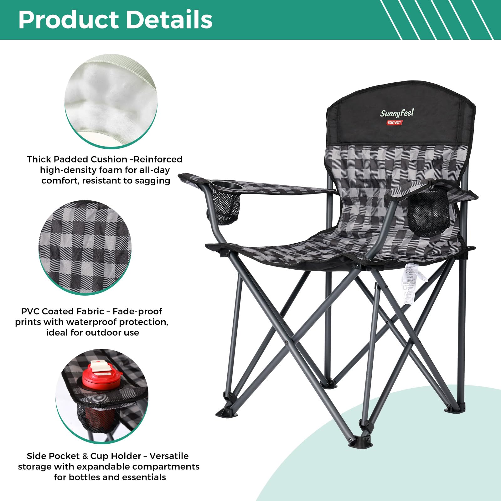 SUNNYFEEL chair pocket storage featuring phone and keys within reach