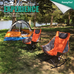 SunnyFeel oversized heated camping chair 2-pack assembled for outdoor lounging