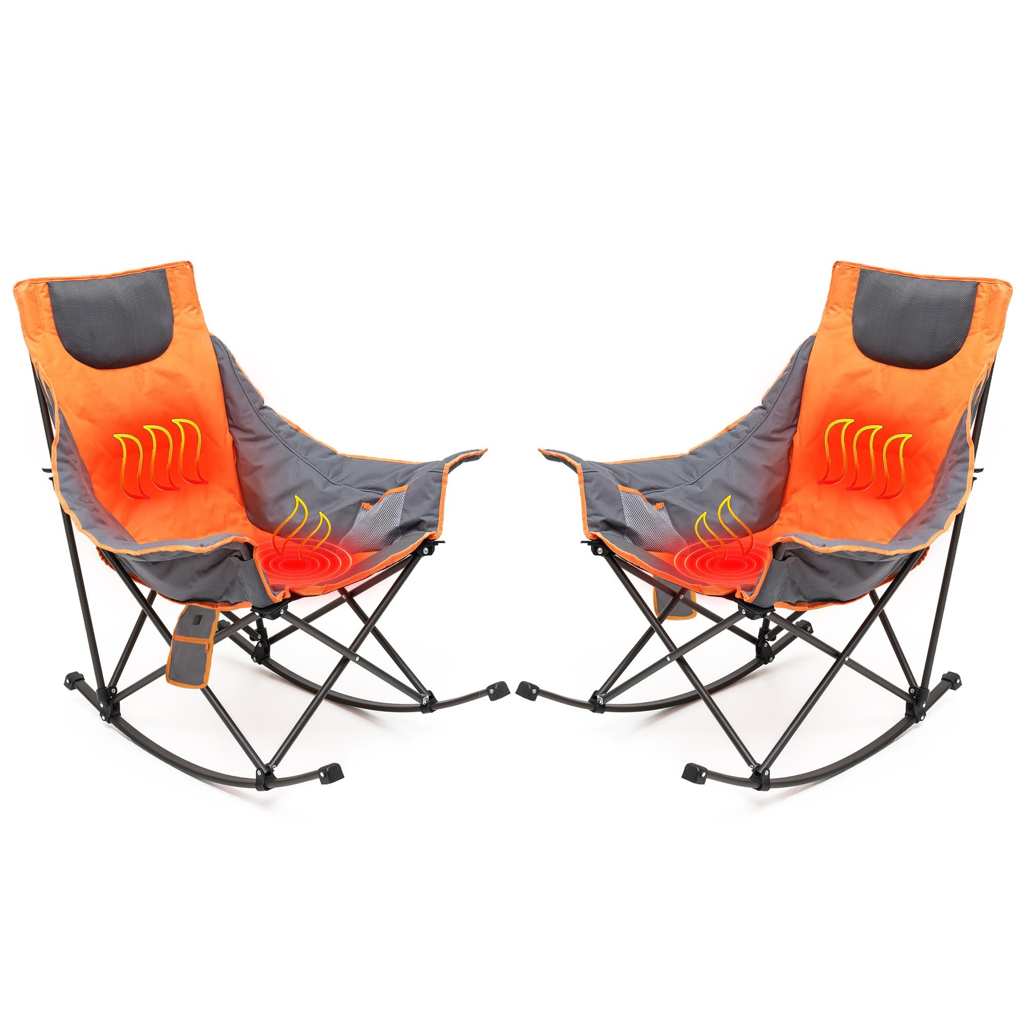 SunnyFeel oversized heated camping chair 2-pack folded for easy transport