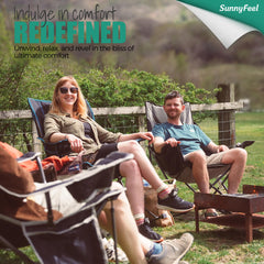 SunnyFeel oversized heated camping chair setup for quick on-site comfort.