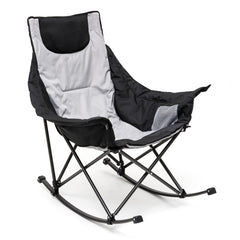 SUNNYFEEL oversized rocking camping chair with side pocket for hands-free storage during outdoor use