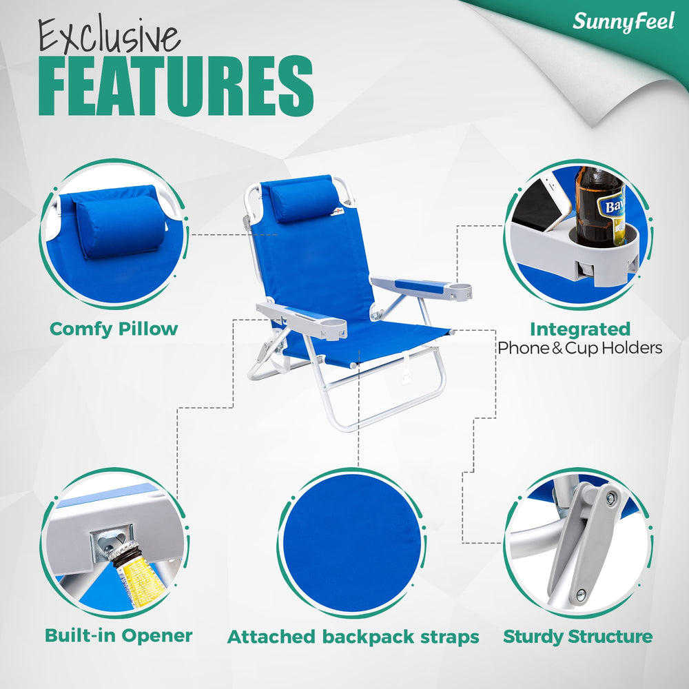 SunnyFeel portable folding backpack chair for easy transport on trips