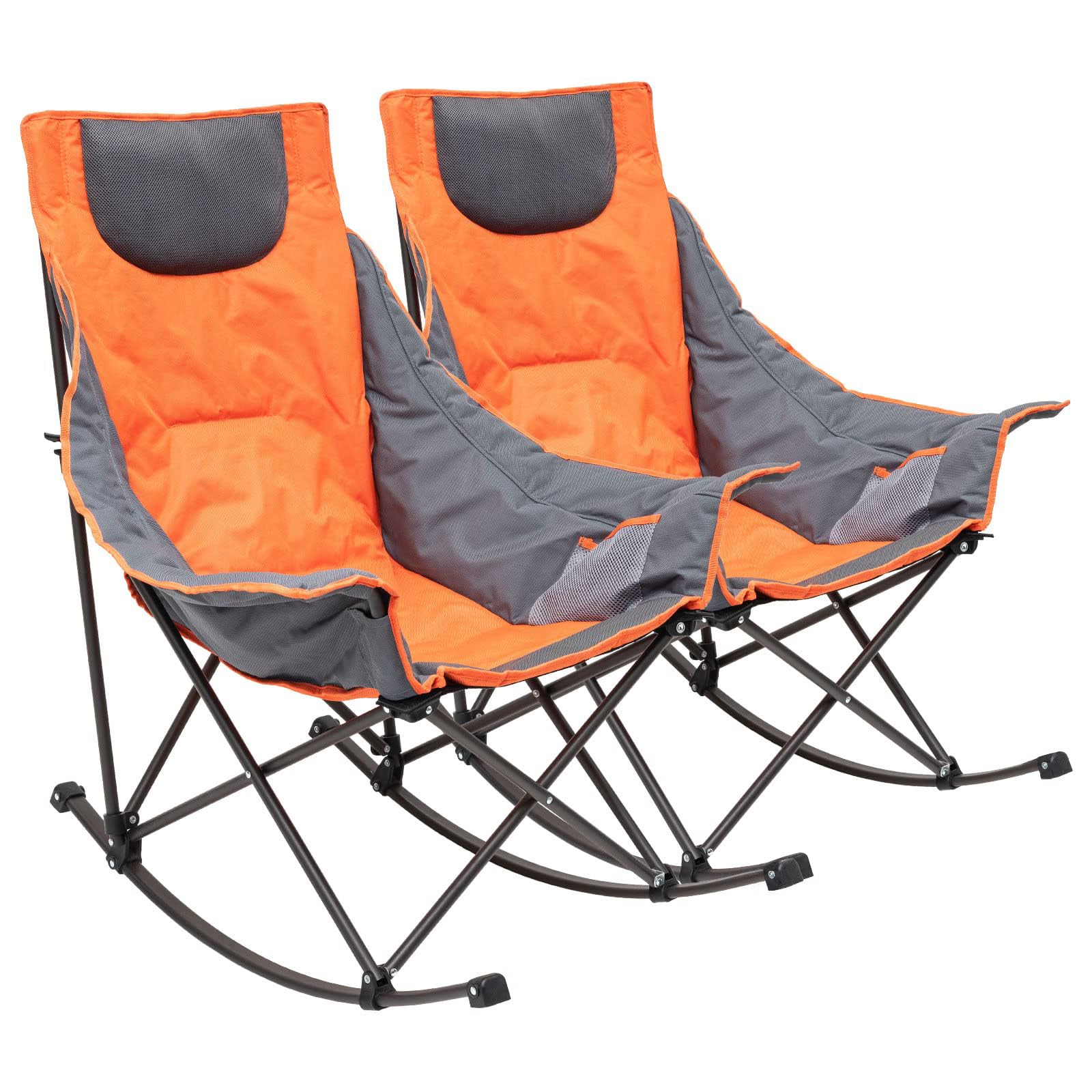 SunnyFeel rocking camping chair with padded seat delivers plush outdoor comfort.