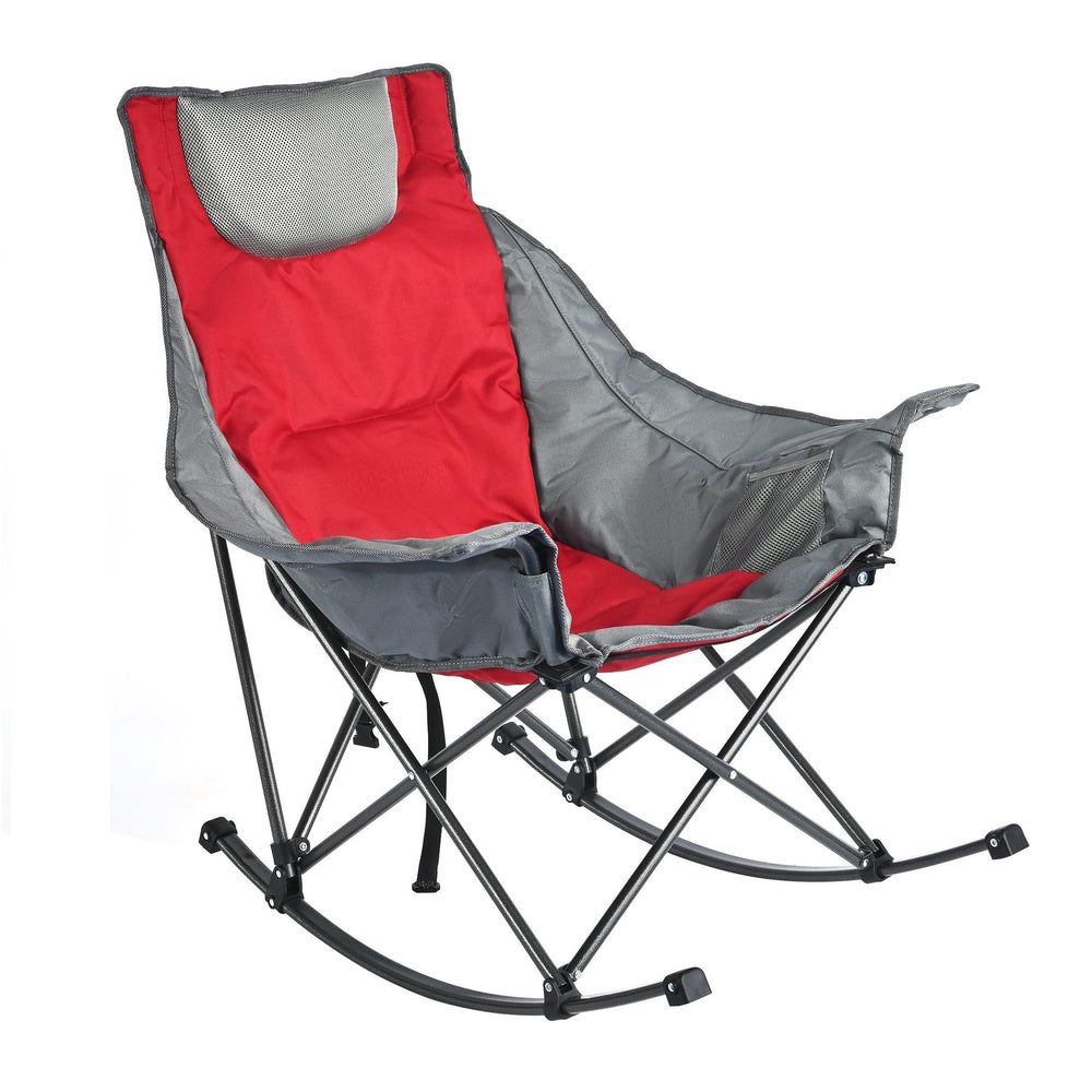 SunnyFeel rocking-chair padded-seat offers plush comfort for outdoor lounging.