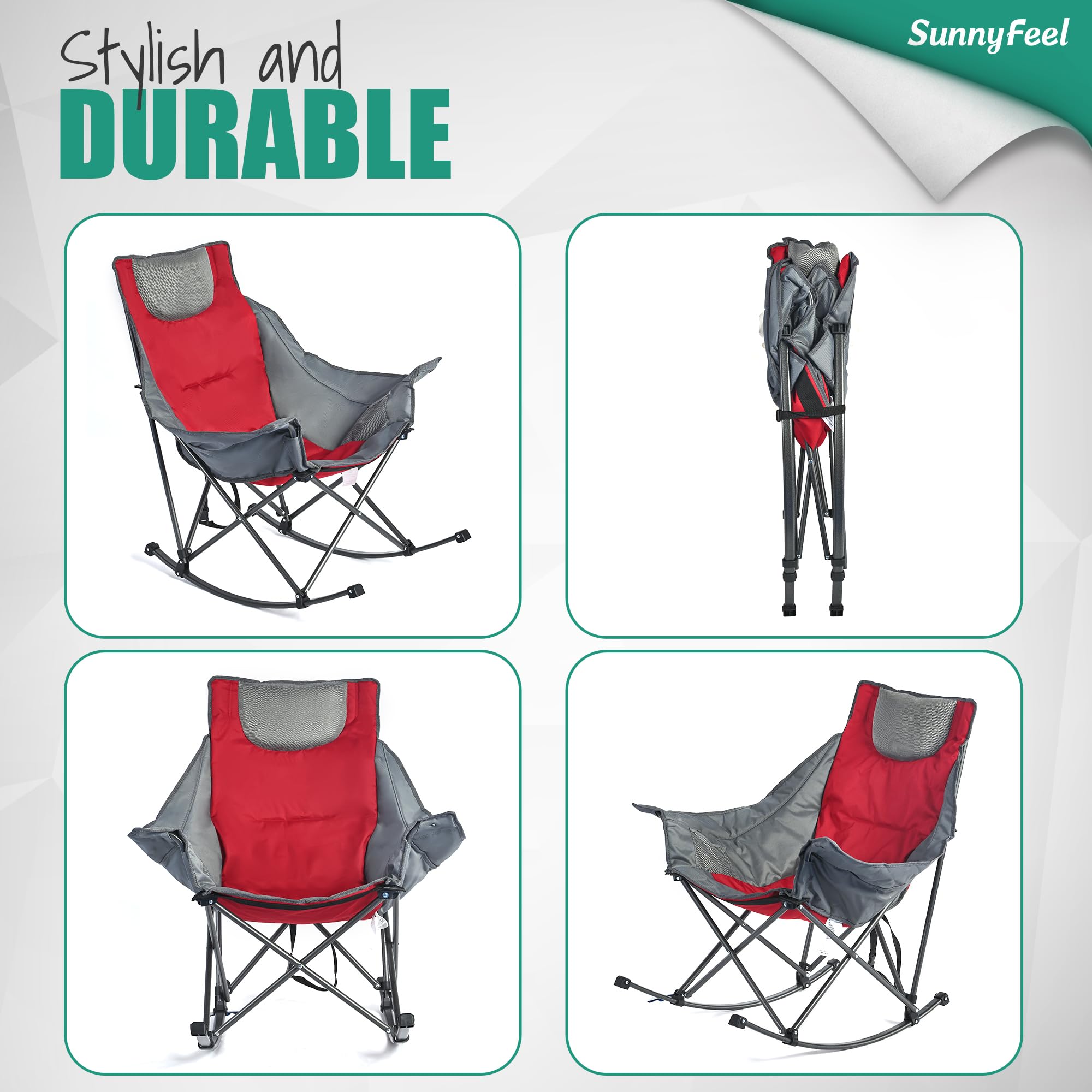 SunnyFeel rocking-chair-use-outdoors-lawn shows versatile seating for picnics.
