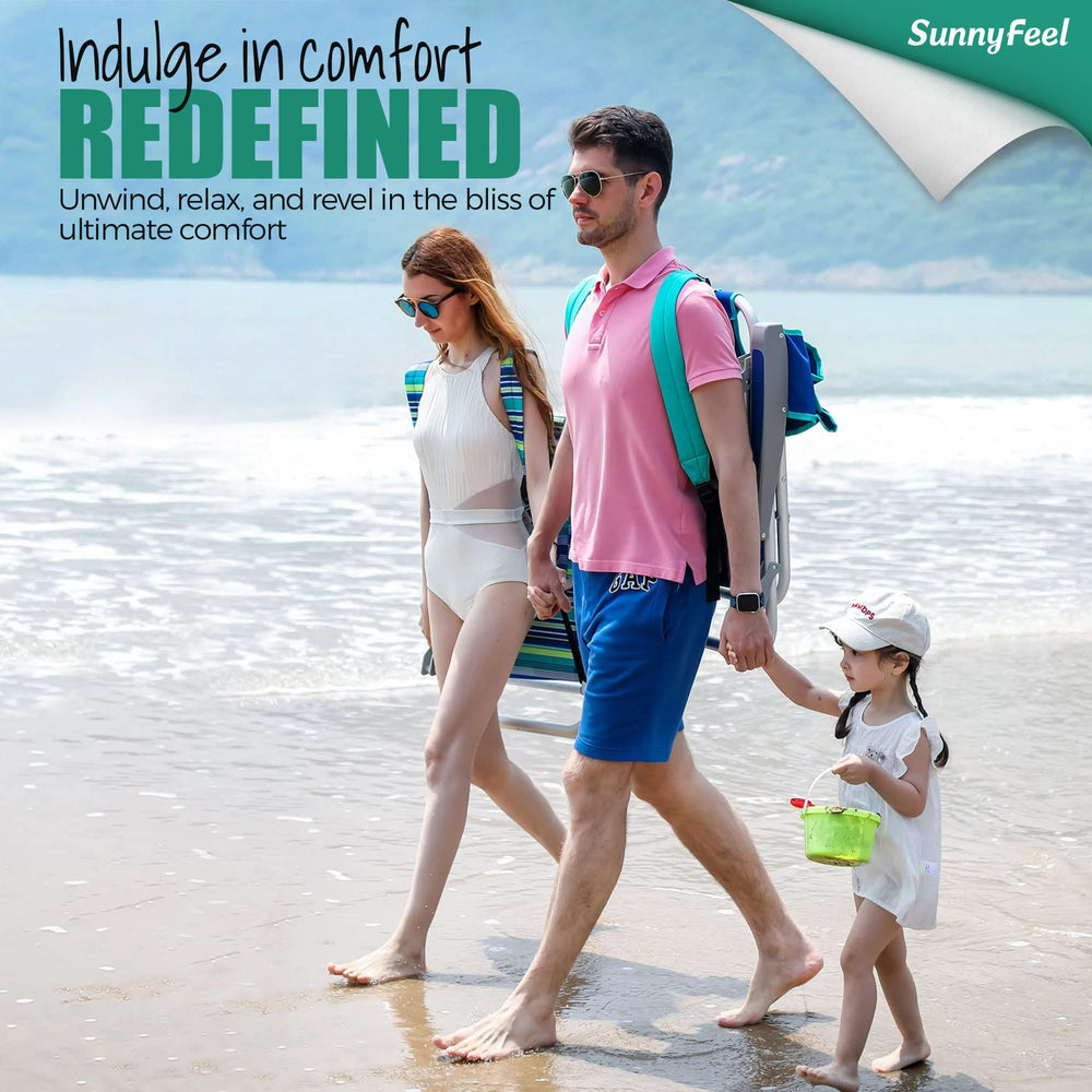 SUNNYFEEL tall beach chair green 2-pack offers value for outdoor adventures.