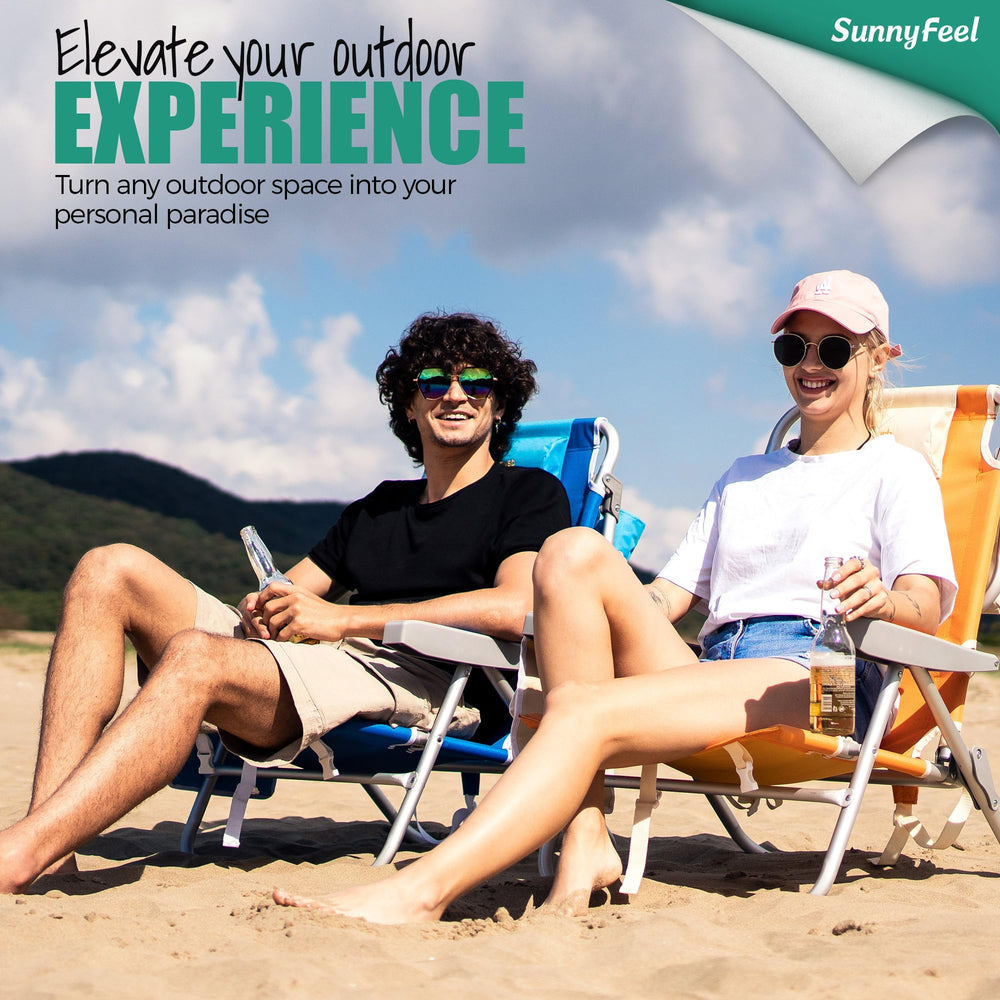 SUNNYFEEL tall beach chair green wood-armrest detail demonstrates durable, weather-ready support.