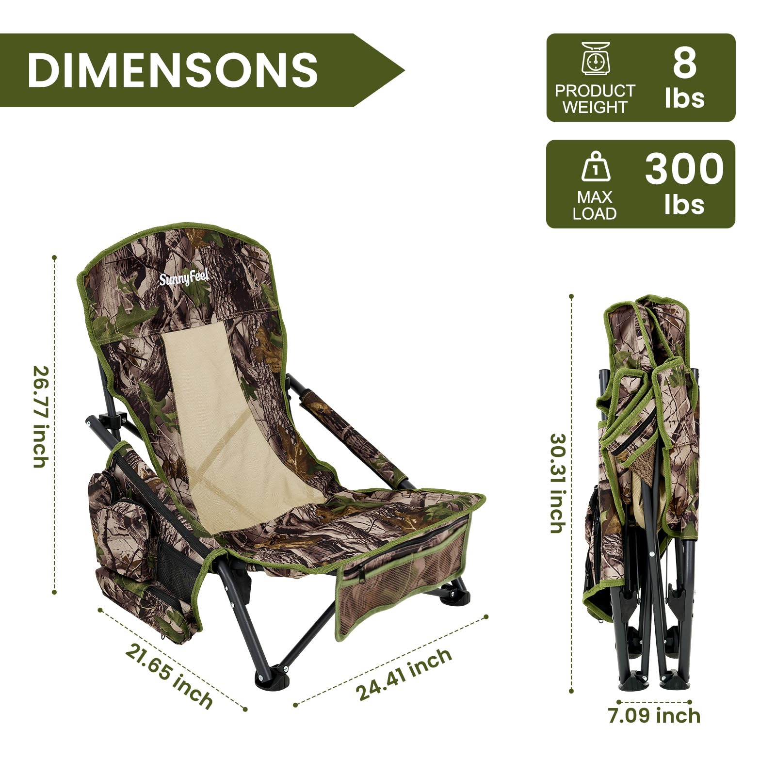SunnyFeel turkey hunting chair mesh back for breathable comfort on long sits