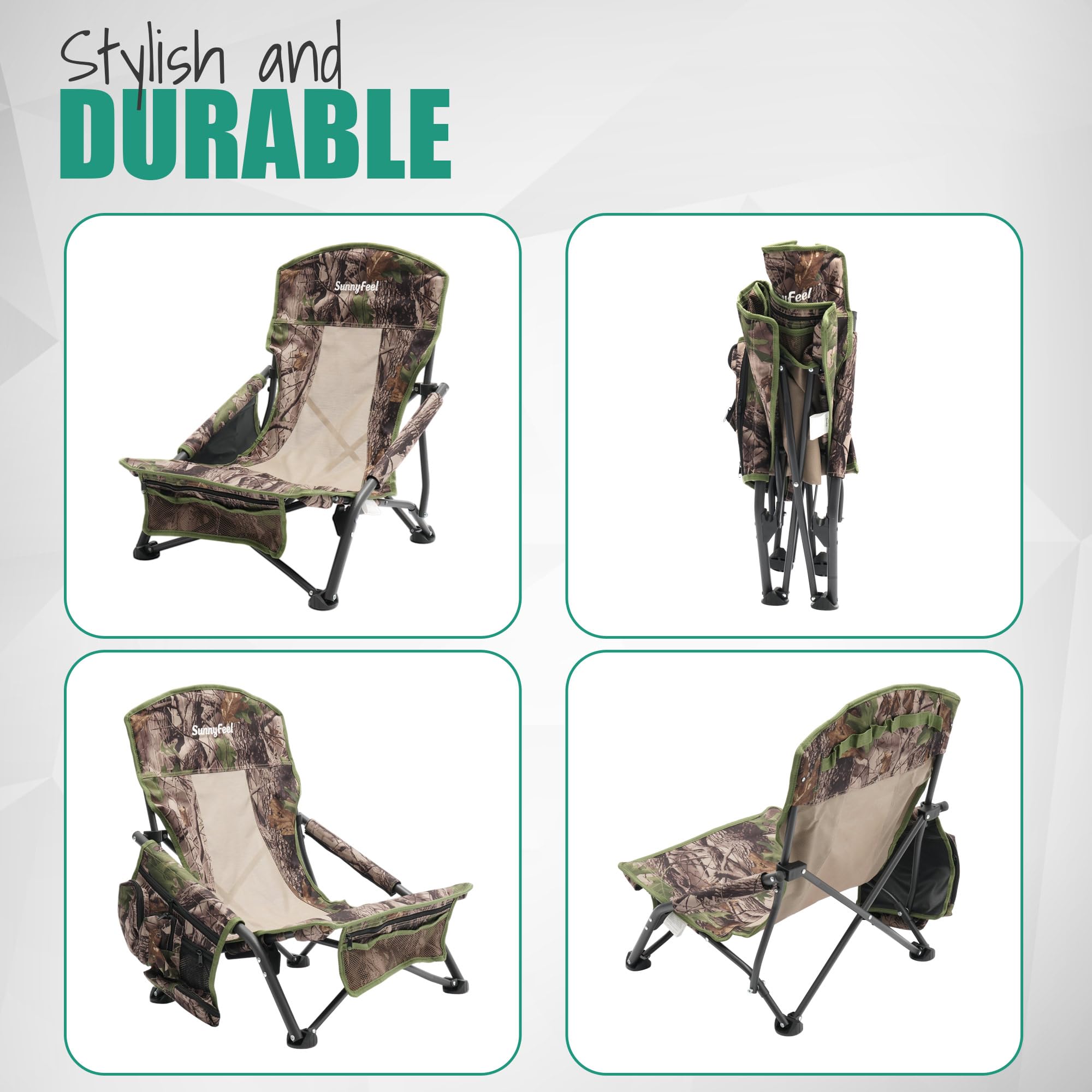 SunnyFeel turkey hunting chair sturdy steel frame supports up to 300 lbs