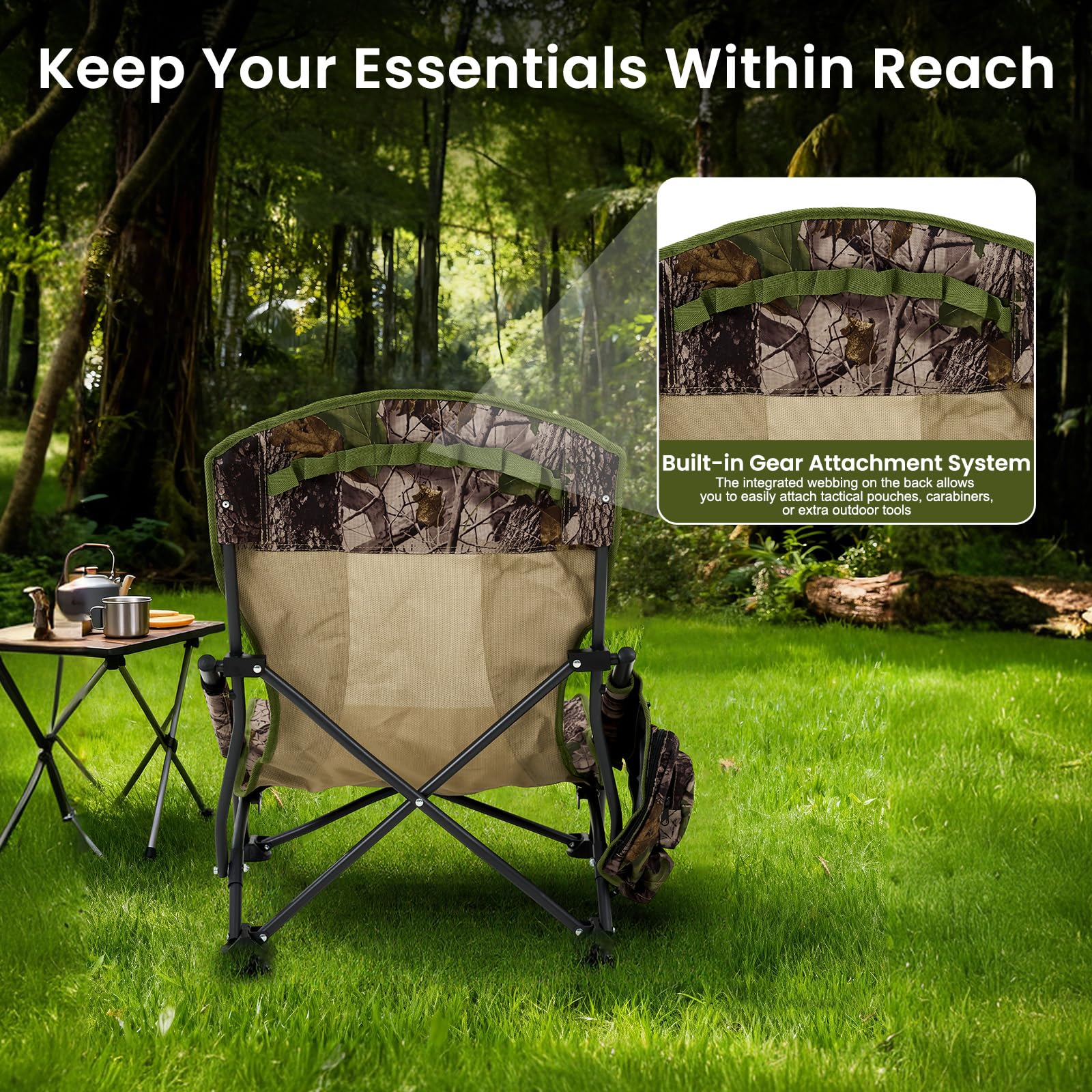 SunnyFeel turkey hunting chair sturdy steel frame supports up to 300 lbs