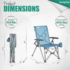 SunnyFeel UV-resistant camping chair fabric withstands sun exposure.