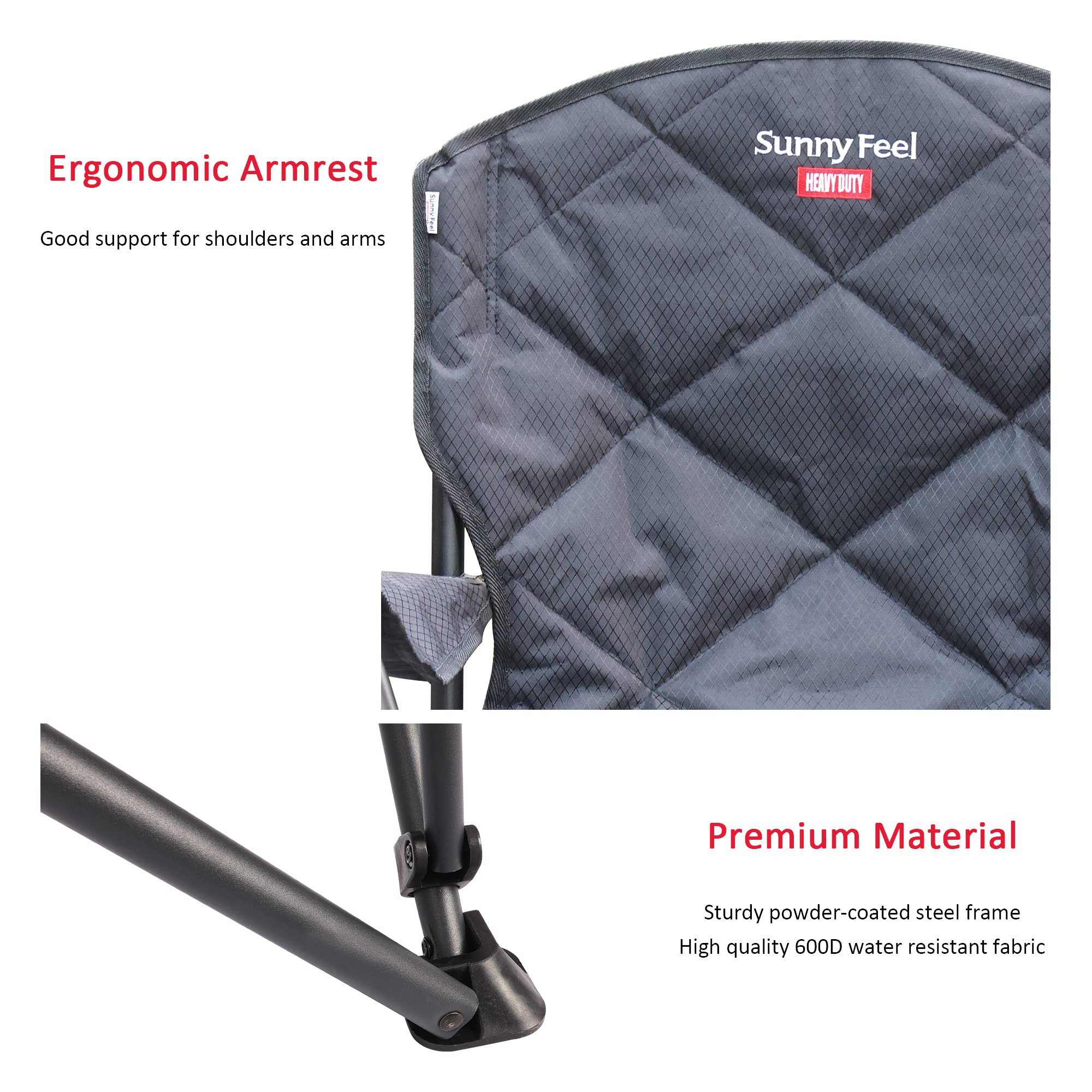 SunnyFeel XXL chair back view shows premium padding and breathability.