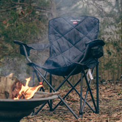 SunnyFeel XXL chair folded for portable camping setup.