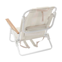 Sunnylife Beach Chair Deluxe Oyster Stripe cooler pocket keeps drinks chilled