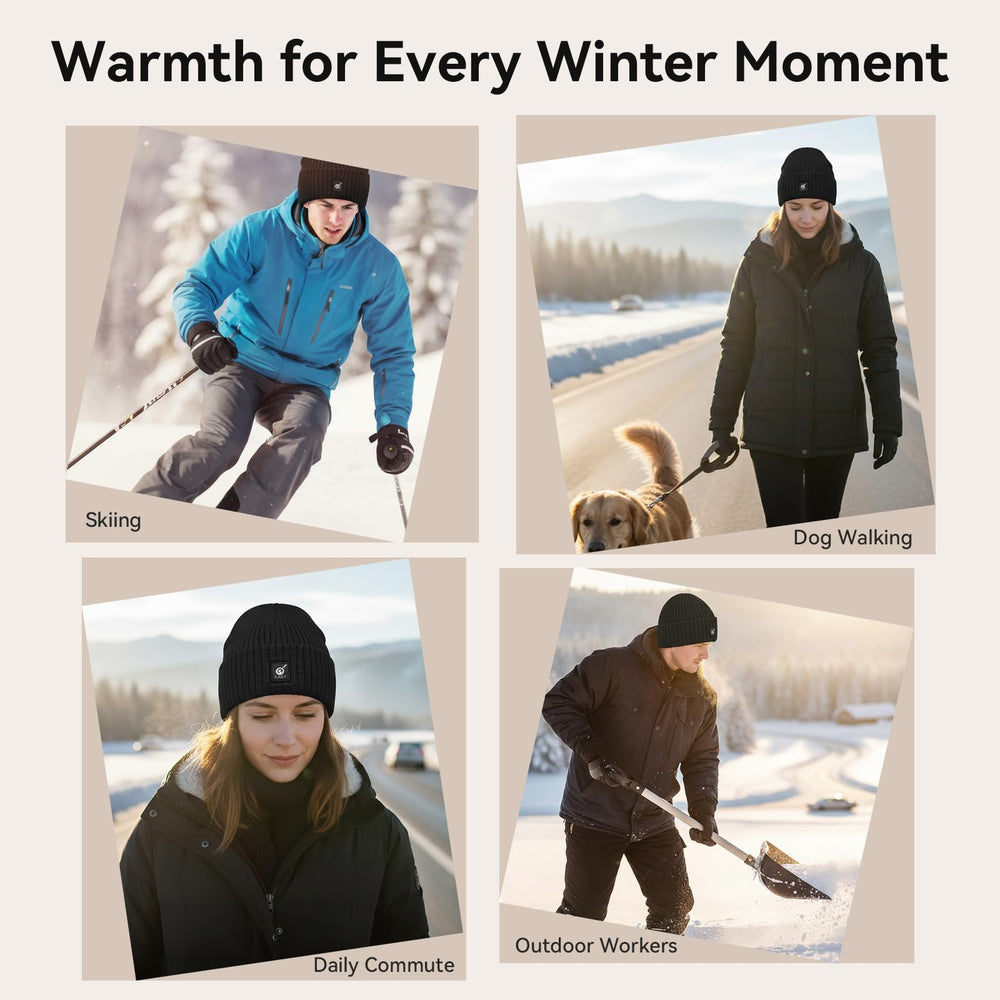 Sun Will heated hat heat-control panel showing easy three-level temperature control.