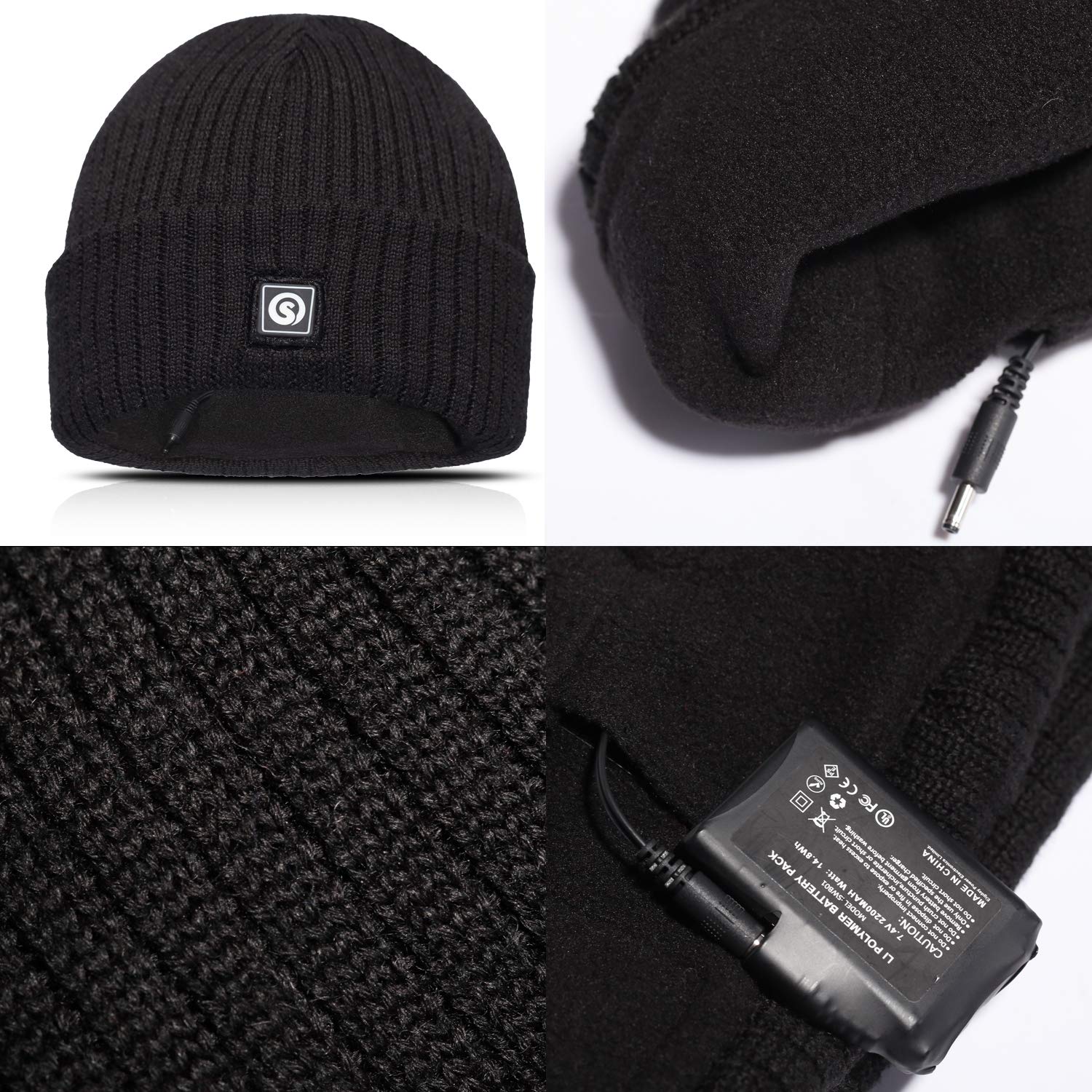 Sun Will heated hat infrared heating elements providing quick warmth in seconds.